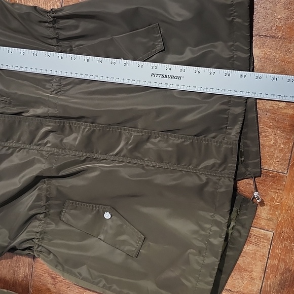 Lauren Ralph Lauren Olive Green Anorak Rain Jacket With Convertible Hood Size L - Picture 16 of 16